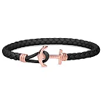 Zdjęcie Paul Hewitt Bransoletka Phreps Lite Rozmiar L Rose Gold Leather Black PH-PHL-L-R-B-L