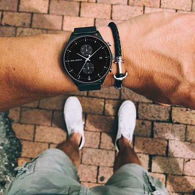 Paul Hewitt Chrono Line Black Sunray Black/Steel Black Mesh PH-C-B-BSS-5M