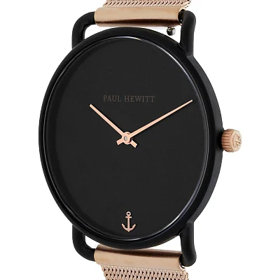 Paul Hewitt Miss Ocean Line Black Sunray Mesh Rose Gold PH-M-B-BS-4S