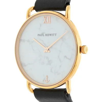 Paul Hewitt Miss Ocean Line Rose Gold Marble Leather Black PH-M-R-M-32S