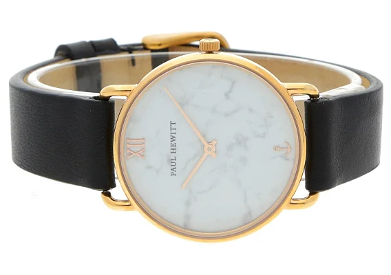 Paul Hewitt Miss Ocean Line Rose Gold Marble Leather Black PH-M-R-M-32S