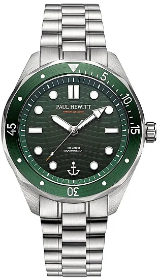 Paul Hewitt Ocean Diver Solar Green Dial Silver Bracelet PH-W-0465