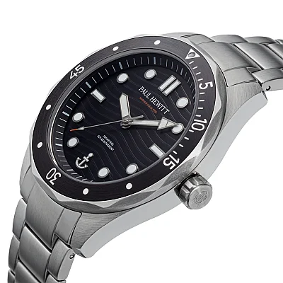 Paul Hewitt Ocean Diver SolarBlack Dial Silver Bracelet PH-W-0326
