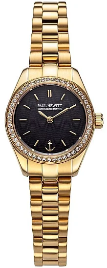 Paul Hewitt Petit Soleil Solar Black Dial Gold Bracelet PH-W-1179