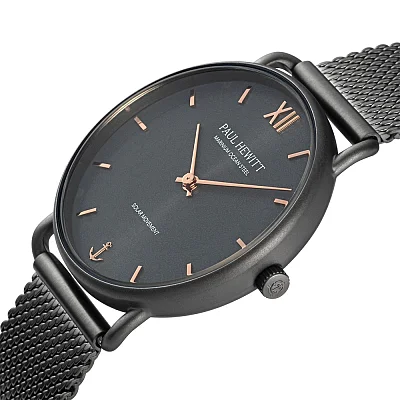 Paul Hewitt Sailor Line Solar Dark Dial Silver Mesh PH-W-0313