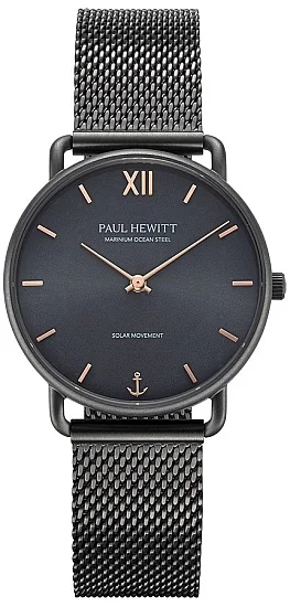 Paul Hewitt Sailor Line Solar Dark Dial Silver Mesh PH-W-0313