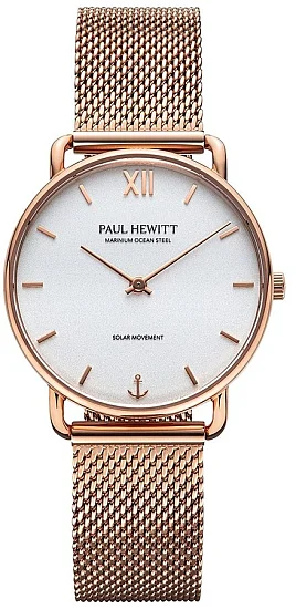 Paul Hewitt Sailor Line Solar White Dial Rose Gold Mesh PH-W-0320