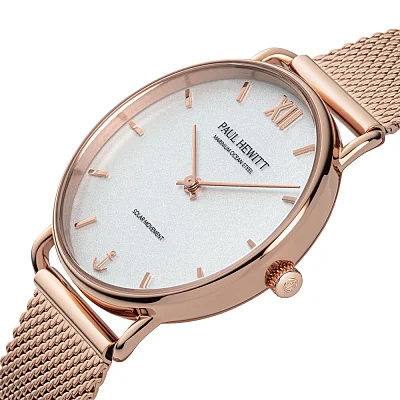 Paul Hewitt Sailor Line Solar White Dial Rose Gold Mesh PH-W-0320