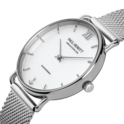 Paul Hewitt Sailor Line Solar White Dial Silver Mesh PH-W-0318