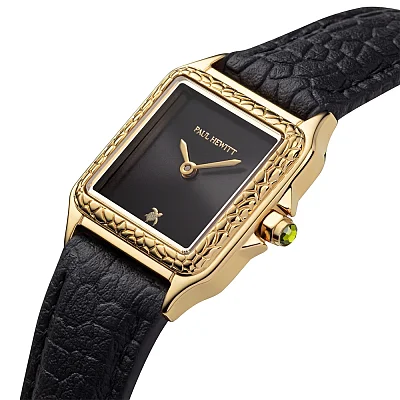 Paul Hewitt Petite Soleil Tortue Black Dial Black Leather Strap PH-W-2024