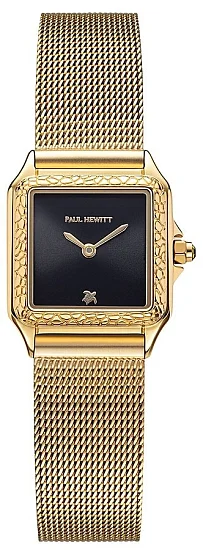 Paul Hewitt Petite Soleil Tortue Black Dial Gold Mesh PH-W-2028