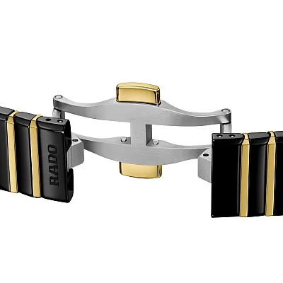Rado Anatom Automatic Black Dial Ceramic Bracelet Gold PVD Diamonds 27.5mm R10263702