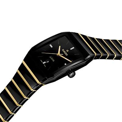 Rado Anatom Automatic Black Dial Ceramic Bracelet Gold PVD Diamonds R10263702