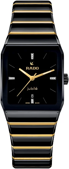 Rado Anatom Automatic Black Dial Ceramic Bracelet Gold PVD Diamonds 275mm R10263702
