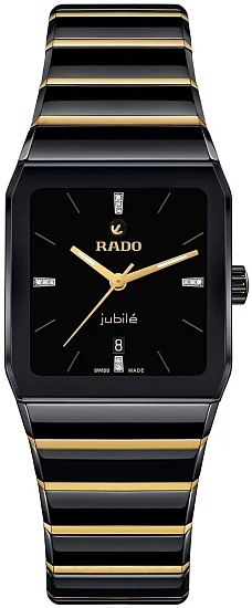 Rado Anatom M Automatic Black Dial Ceramic Bracelet Gold PVD Diamonds R10263702