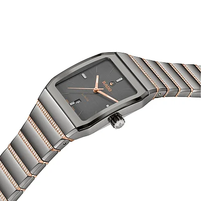 Rado Anatom Automatic Grey Dial Ceramic Bracelet Rose Gold PVD Diamonds R10264712