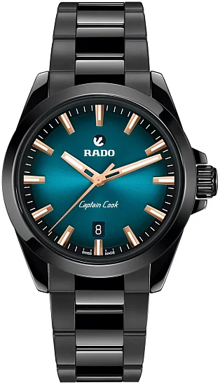 Rado Captain Cook Discover High-Tech Black Ceramic 40mm Blue Dial R32279322
