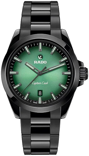 Rado Captain Cook Discover High-Tech Black Ceramic 40mm Green Dial R32279312