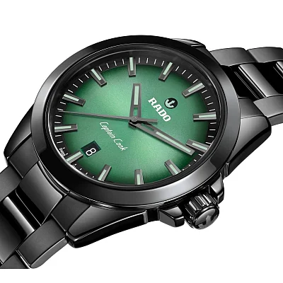 Rado Captain Cook Discover High-Tech Black Ceramic 40mm Green Dial R32279312
