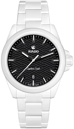 Rado Captain Cook Discover High-Tech White Ceramic 40mm Black Dial R32278162