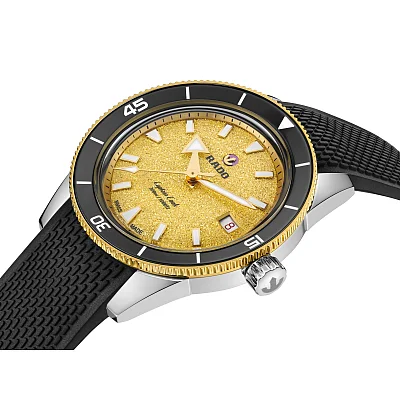 Rado Captain Cook Gent Automatic 39mm Black Ceramic Set Gold Dial R32223258