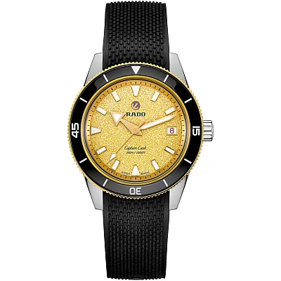 Rado Captain Cook Gent Automatic 39mm Black Ceramic Set Gold Dial R32223258