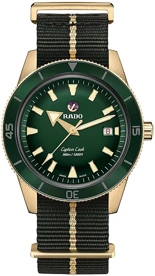 Rado Captain Cook Gent Automatic 42mm Bronze Green Dial NATO R32504317