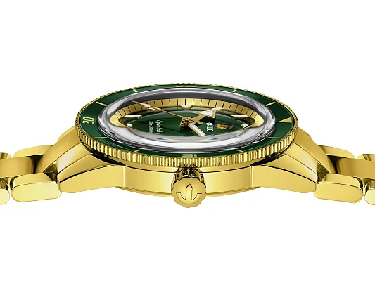 Rado Captain Cook Gent Automatic 42mm Green Dial & Yellow Gold R32136323