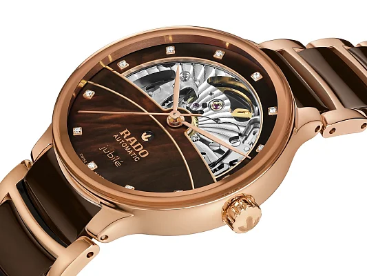 Rado Centrix Diamonds Lady Automatic Skeleton M PVD Brown R30029902