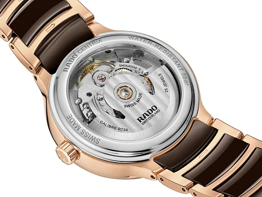 Rado Centrix Diamonds Lady Automatic Skeleton M PVD Brown R30029902