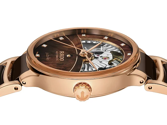 Rado Centrix Diamonds Lady Automatic Skeleton M PVD Brown R30029902