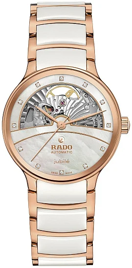 Rado Centrix Diamonds Lady Automatic Skeleton M PVD White R30029922
