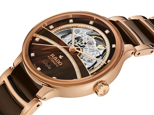 Rado Centrix Diamonds Lady Automatic Skeleton M PVD Brown R30029942