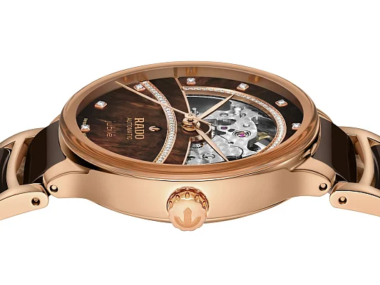 Rado Centrix Diamonds Lady Automatic Skeleton M PVD Brown R30029942