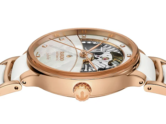 Rado Centrix Diamonds Lady Automatic Skeleton M PVD White R30029922