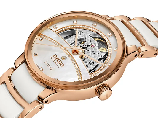 Rado Centrix Diamonds Lady Automatic Skeleton M PVD White R30029932