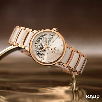 Rado Centrix Diamonds Lady Automatic Skeleton M PVD White R30029922