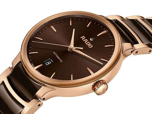 Rado Centrix Gent Automatic L Brown Ceramic & Rose Gold PVD R30017302