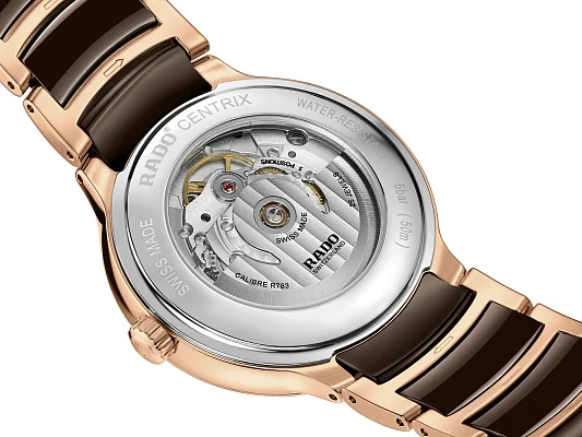 Rado Centrix Gent Automatic L Diamonds Brown Ceramic & Rose Gold PVD R30017712