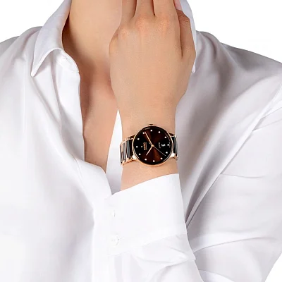 Rado Centrix Gent Automatic L Diamonds Brown Ceramic & Rose Gold PVD R30017732