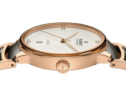 Rado Centrix Gent Automatic L Diamonds Plasma Ceramic & Rose Gold PVD R30017722
