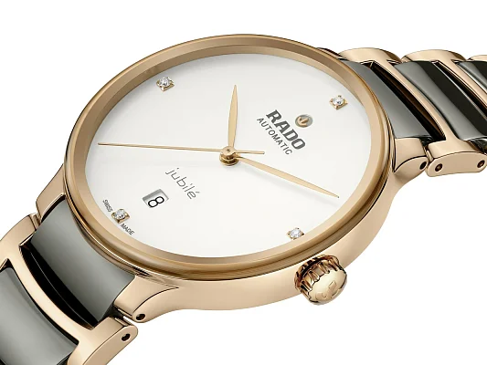 Rado Centrix Gent Automatic L Diamonds Plasma Ceramic & Rose Gold PVD R30017722