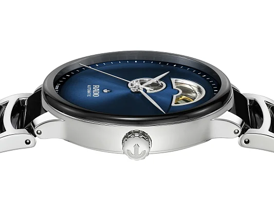 Rado Centrix Gent Automatic Open-Heart L Black Ceramic Blue Dial R30012202