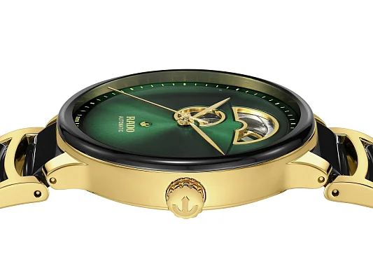Rado Centrix Gent Automatic Open-Heart L Black Ceramic Green Dial R30008302