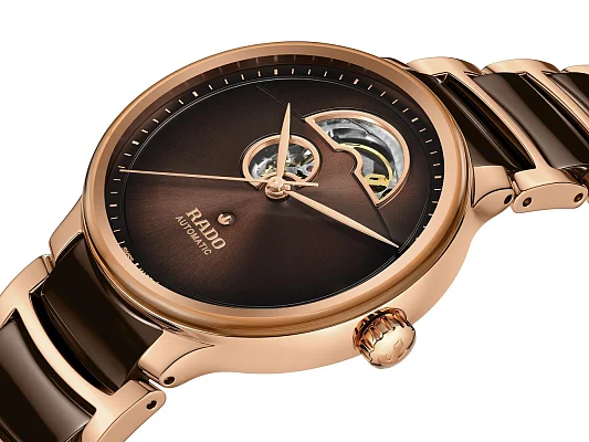 Rado Centrix Gent Automatic Open-Heart L Brown Ceramic Brown Dial R30013302