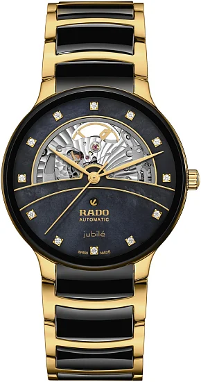 Rado Centrix Gent Automatic Skeleton L Diamonds Black Ceramic R30008902