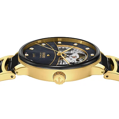 Rado Centrix Gent Automatic Skeleton L Diamonds Black Ceramic R30008902