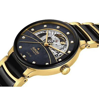 Rado Centrix Gent Automatic Skeleton L Diamonds Black Ceramic R30008902