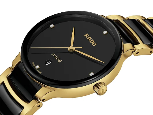 Rado Centrix Gent Diamonds Quartz L Black Ceramic R30022712