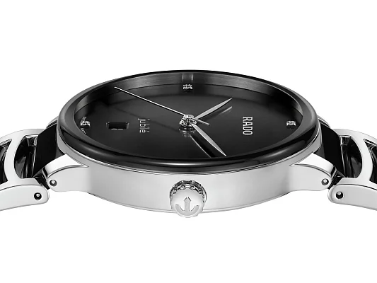 Rado Centrix Gent Diamonds Quartz L Black Ceramic R30021712